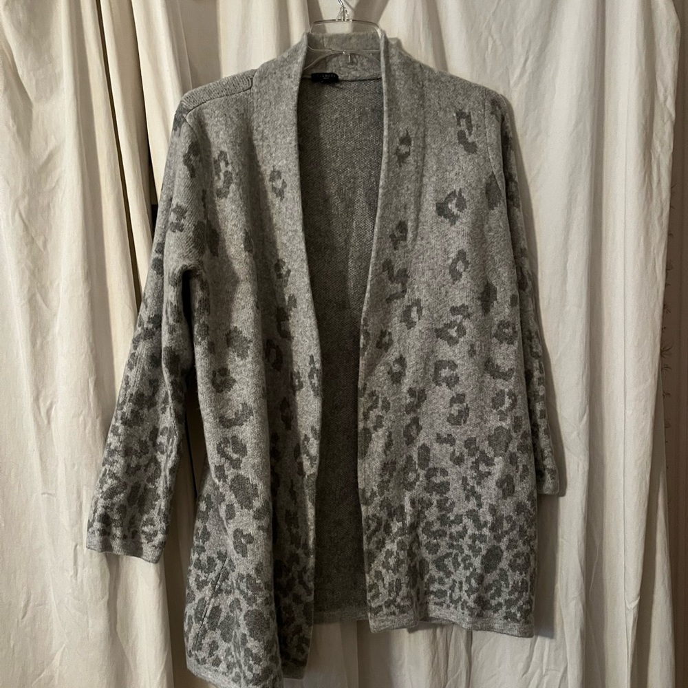 Talbots shawl animal print cardigan